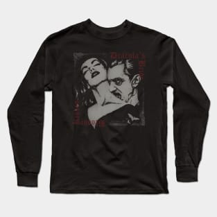 Bloody Kisses - dracula, vampire kiss, Vampira and Bela Lugosi, Gothic Dark art, Vintage cd cover Long Sleeve T-Shirt